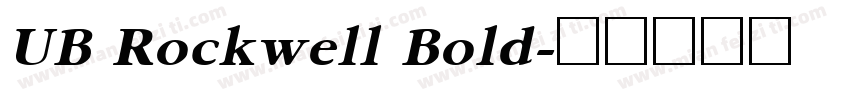 UB Rockwell Bold字体转换